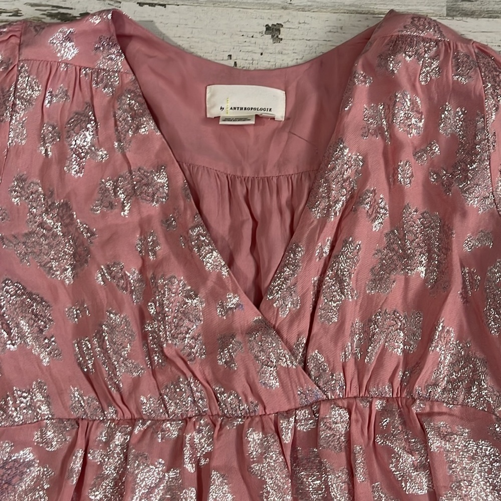 Anthropologie Jolene Jacquard Pink Mini Dress Size XSP - Picture 7 of 13